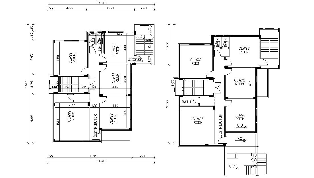 Educational Building Layout 2d CAD Plan