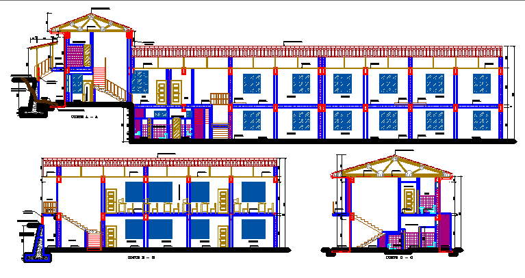 Educative elevation dwg file
