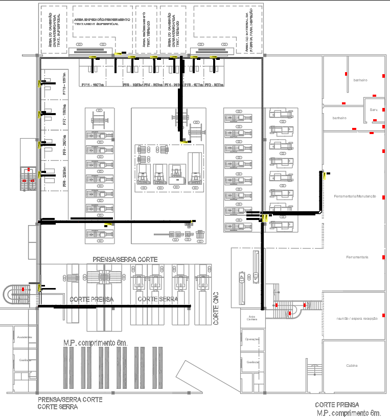 Efficient factory layout with CNC zone in AutoCAD File