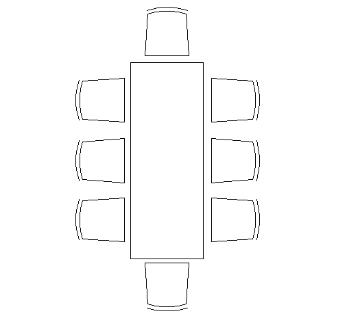8 Seater Long Dining Table DWG Block for Layout Design