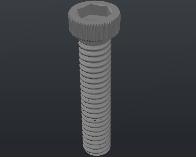 Elan key bolt with round threaded in 3d design dwg file
