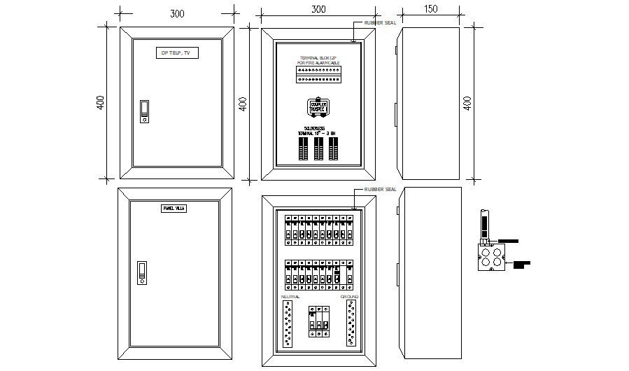 Electric Fuse Box CAD Drawing