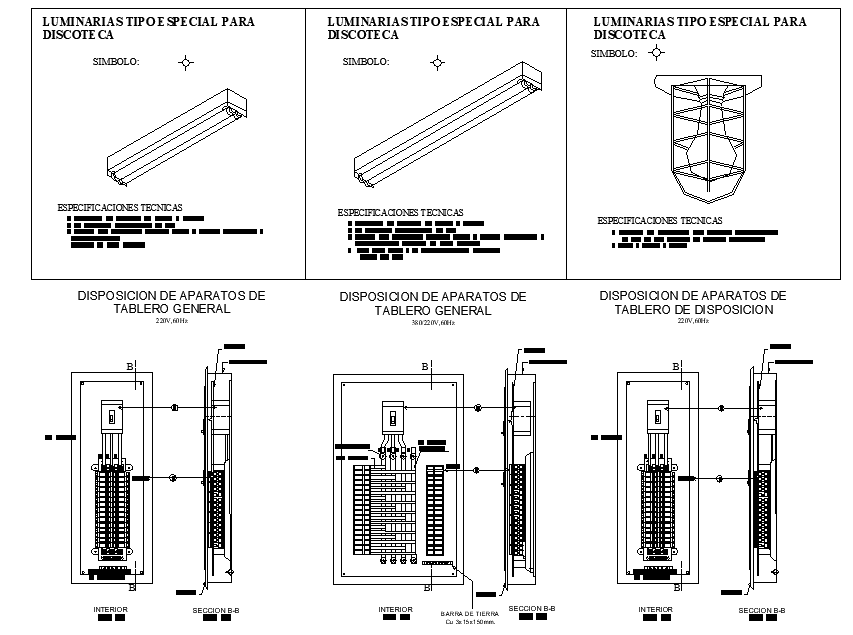 Electric board section plan autocad file