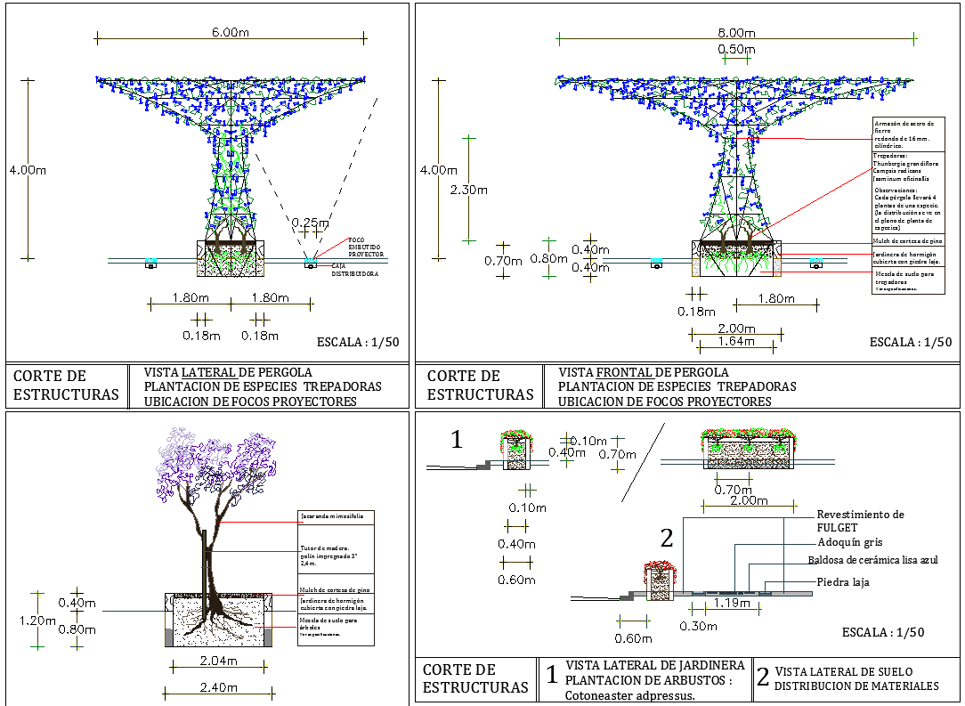 Electric city shape tree detail dwg file