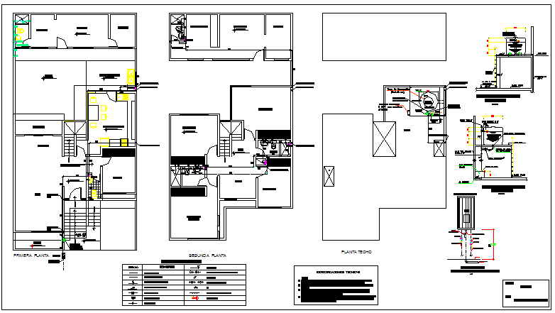 Electric installation details of all floors of house dwg file