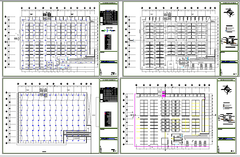 Electric installation details of all floors of super market dwg file