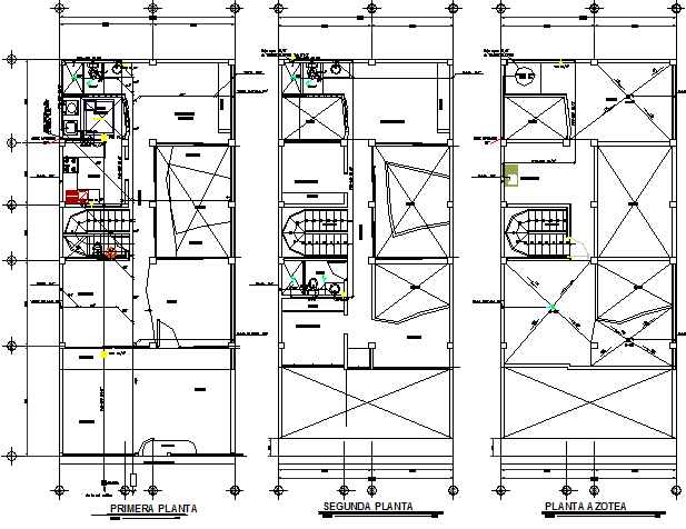 Electric installation of all floors of house plan dwg file