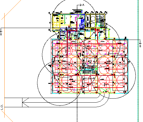 Electric installation room of Corporate office building dwg file
