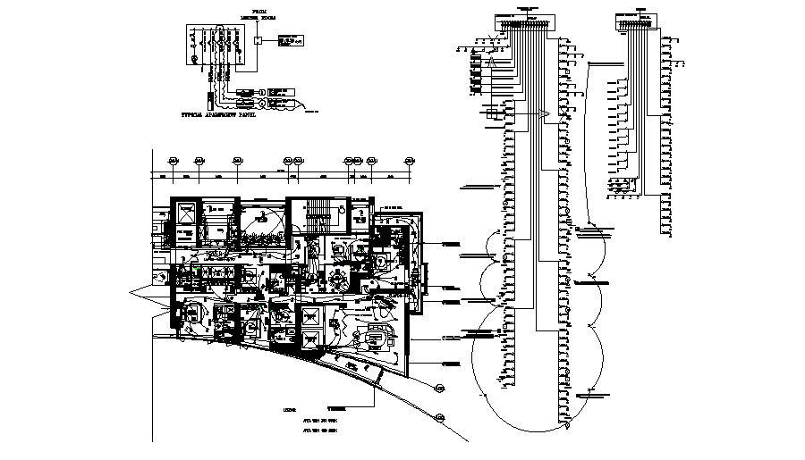 Electric layout of a residential apartment in AutoCAD