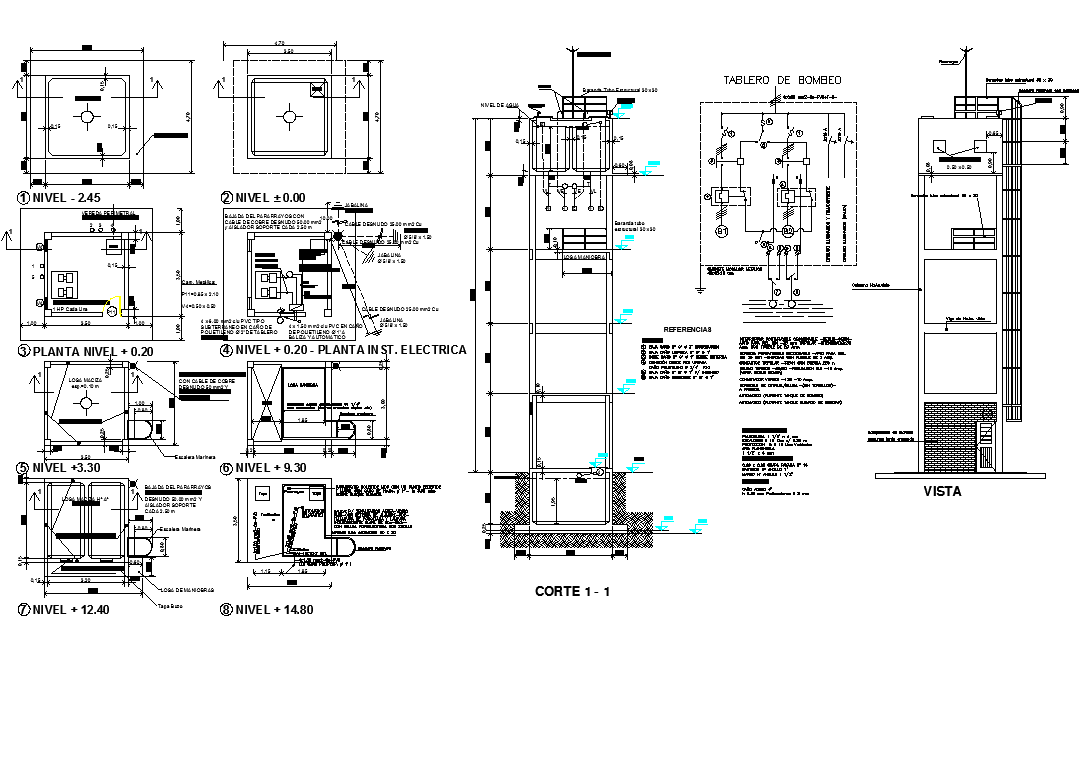 Building Electrical Layout Plan Details in DWG File