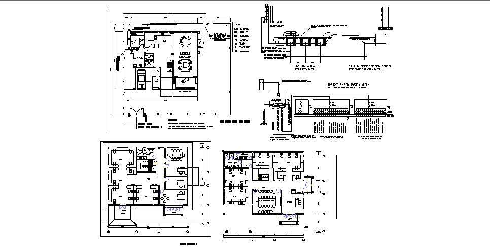 Electric layout plan of the villa with detail dimension in dwg file 