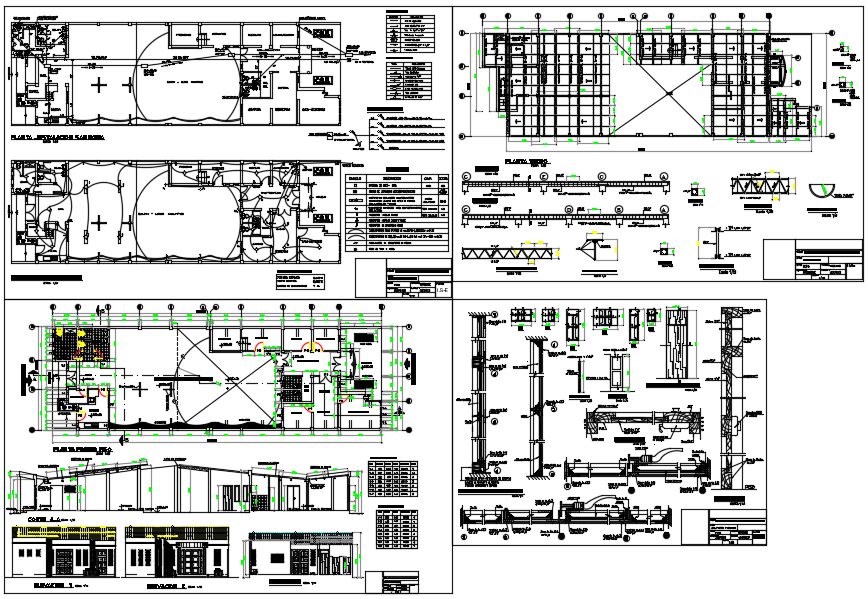 Electric plan with elevation detail in DWG file format
