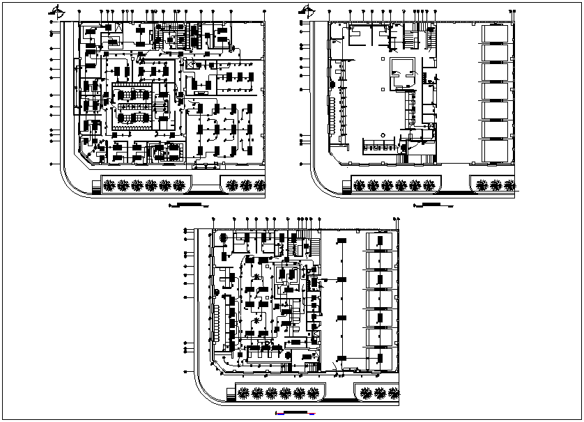 Electric plan layout view of bank building in detail dwg file