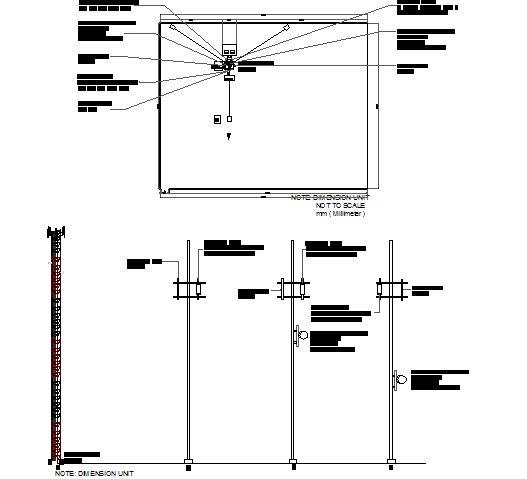 Electric tower cabin details with leg installation dwg file