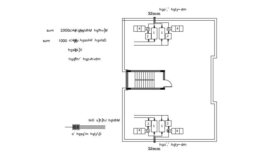 Electric Meter Plan Of 2 BHK House AutoCAD File