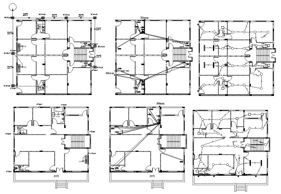 Electrical And Plumbing Design Of Residential Building AutoCAD