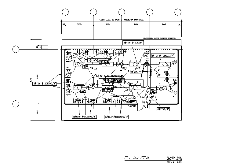 Electrical centerline plan detail in DWG file format