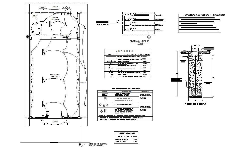 Electrical centerline layout plan in DWG file format