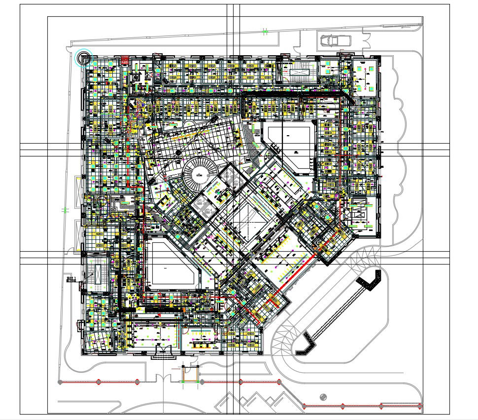 2D Electrical layout and floor wiring plan in CAD file