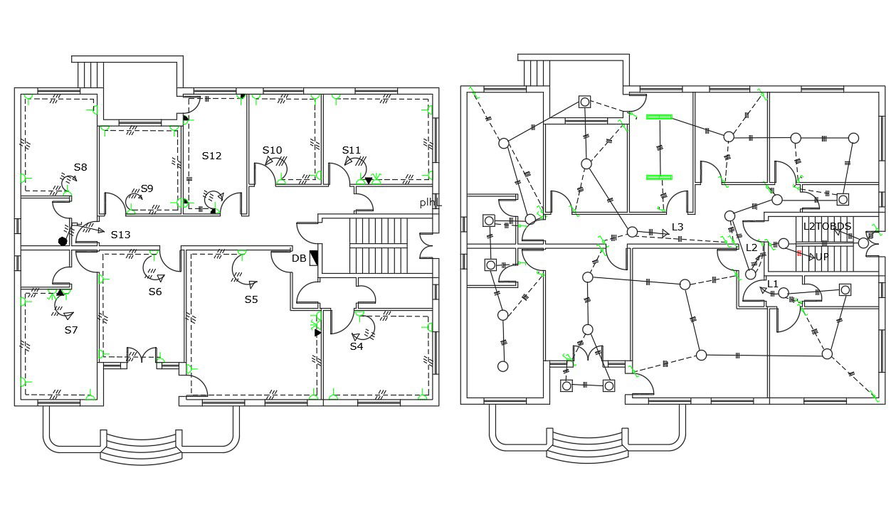 Electrical Layout Plan for Residential Design in CAD File