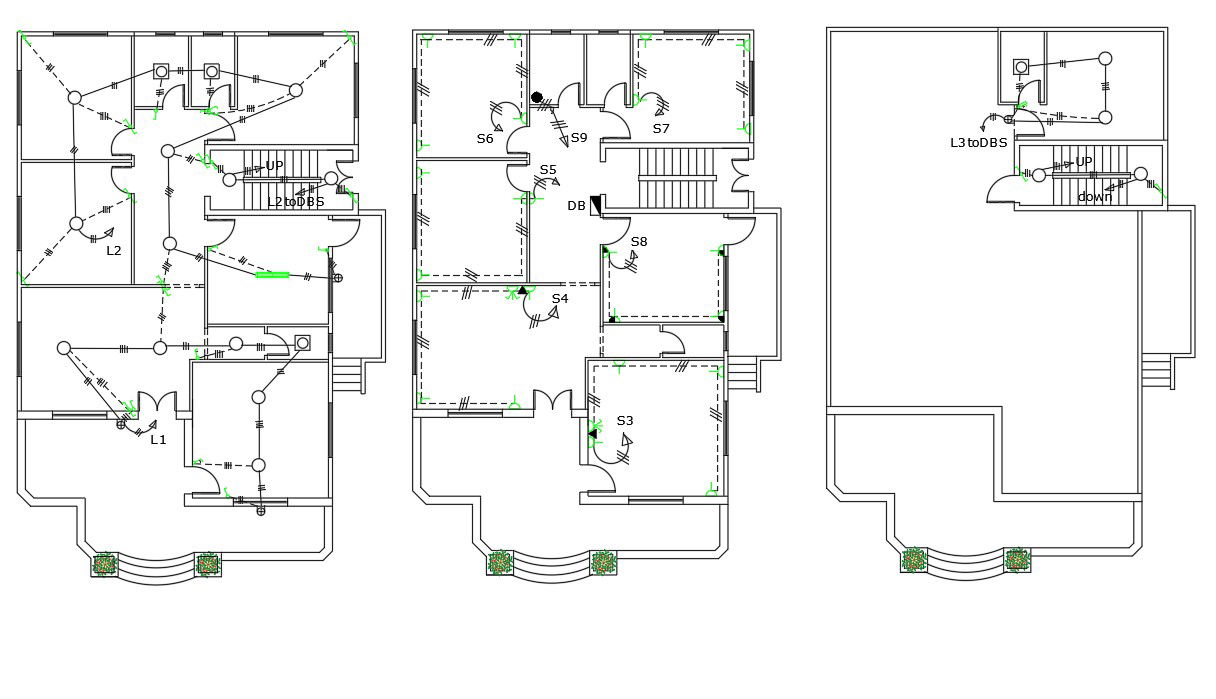 Electrical Layout Plan Of Residential Building Design DWG File
