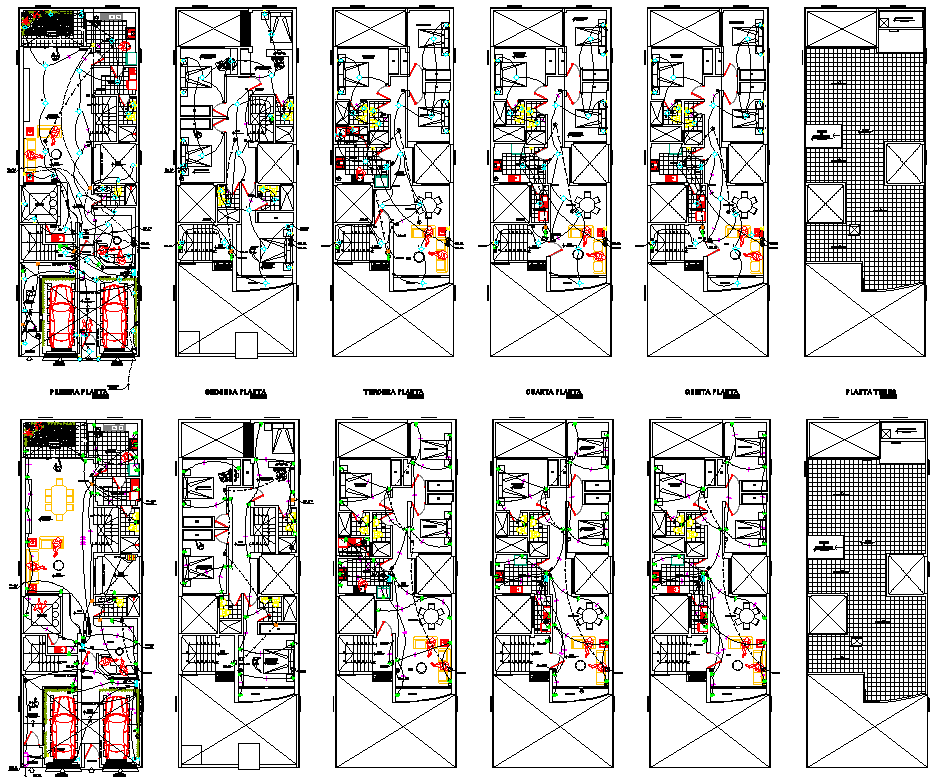 Electrical Layout plan of House drawing