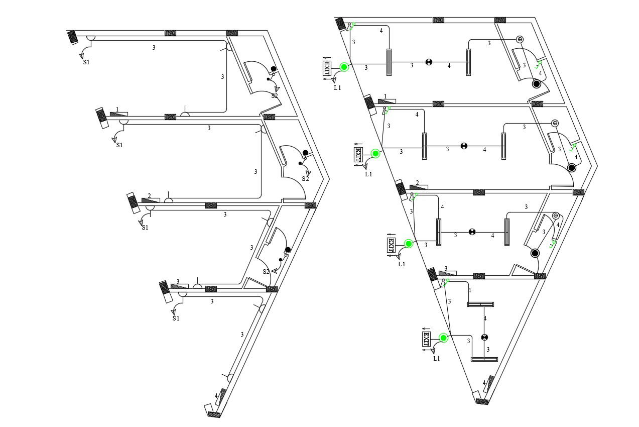 Electrical Commercial Building Design plan in AutoCAD File