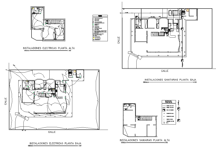 Electrical and sanitary home plan dwg file
