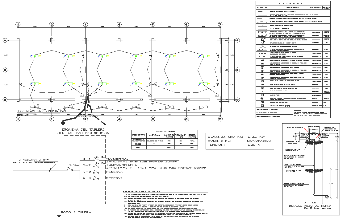 Electrical and Working Detail Layout Plan in DWG File
