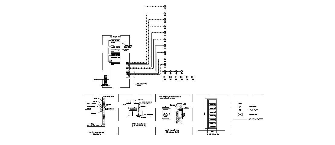 Electrical equipment and installation details of apartment building dwg file
