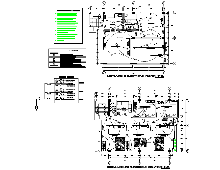 Electrical family house plan autocad file