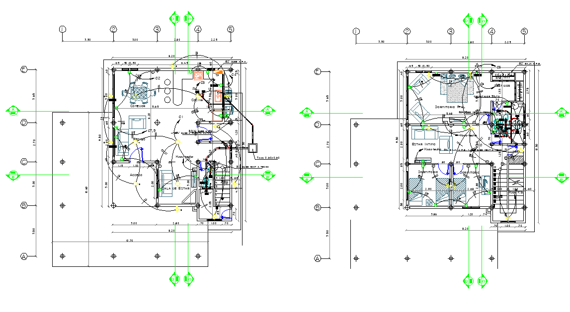 Electrical house plan detail autocad file