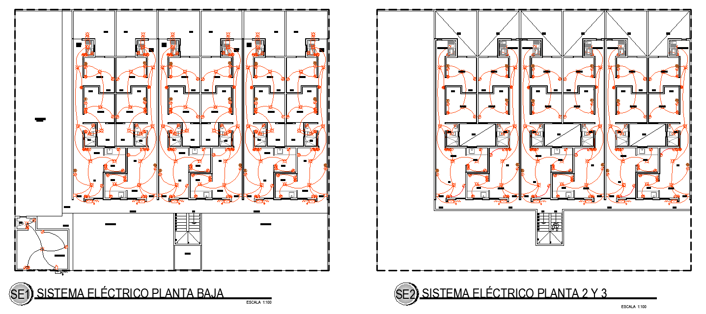Electrical house plan detail dwg file