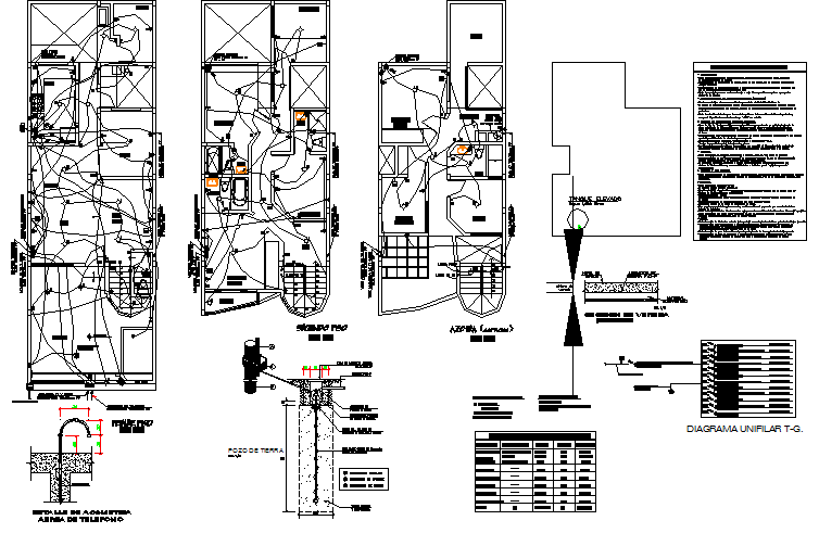 Electrical house plan detail dwg file