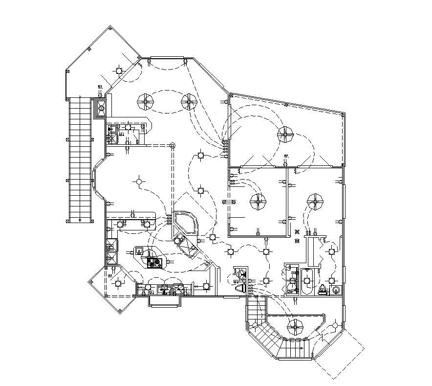 Electrical installation detail plan 2d view layout file