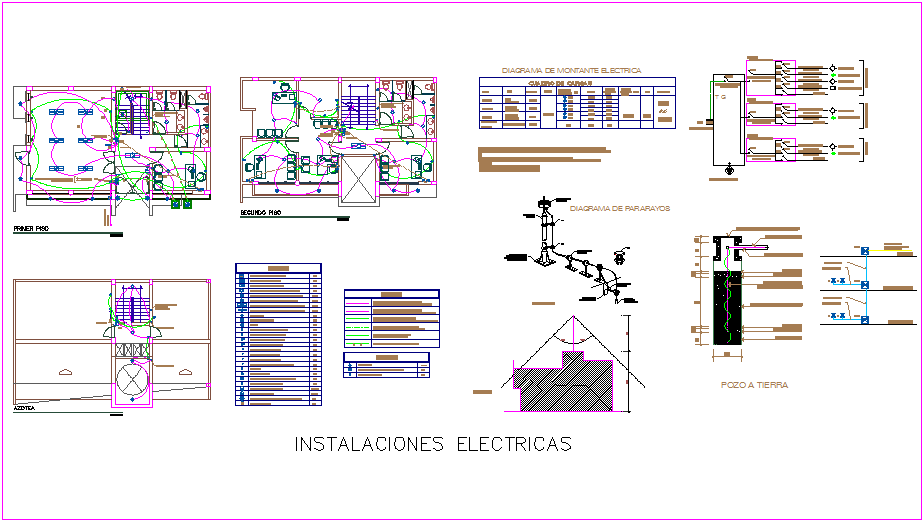 Electrical installation floor plan of community center dwg file