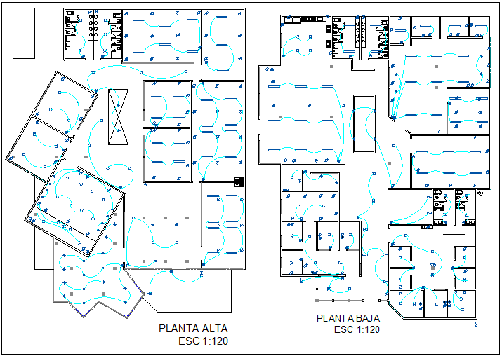 School Electrical Instalation Floor Plan in AutoCAD DWG File