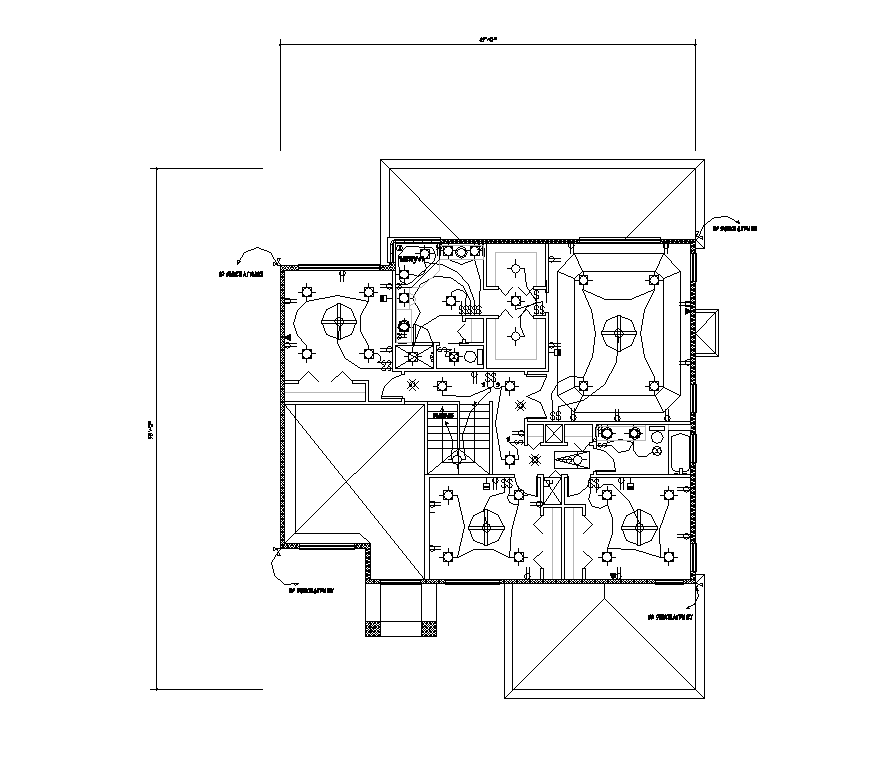 Electrical installation of a building plan dwg file