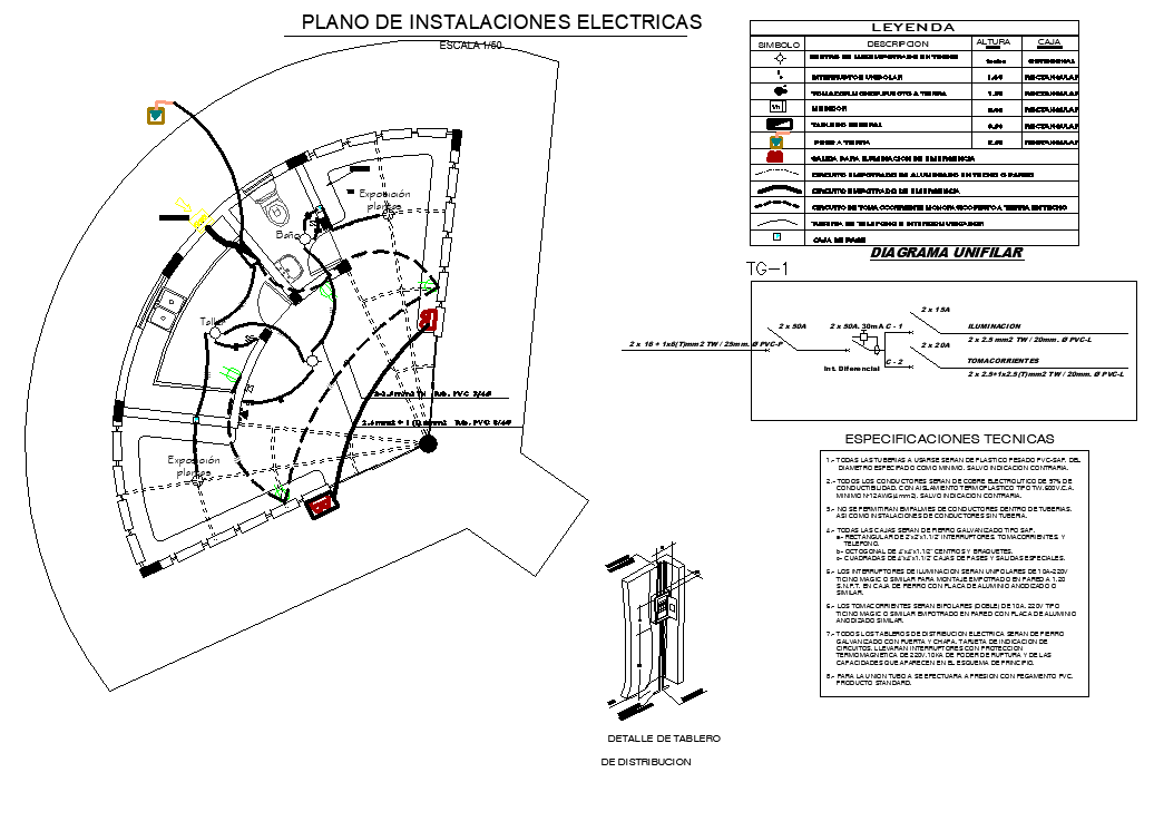 Electrical installation plan of florist stand dwg file
