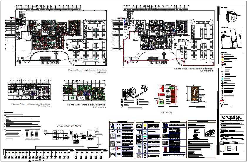 Electrical installation plan of hospital dwg file