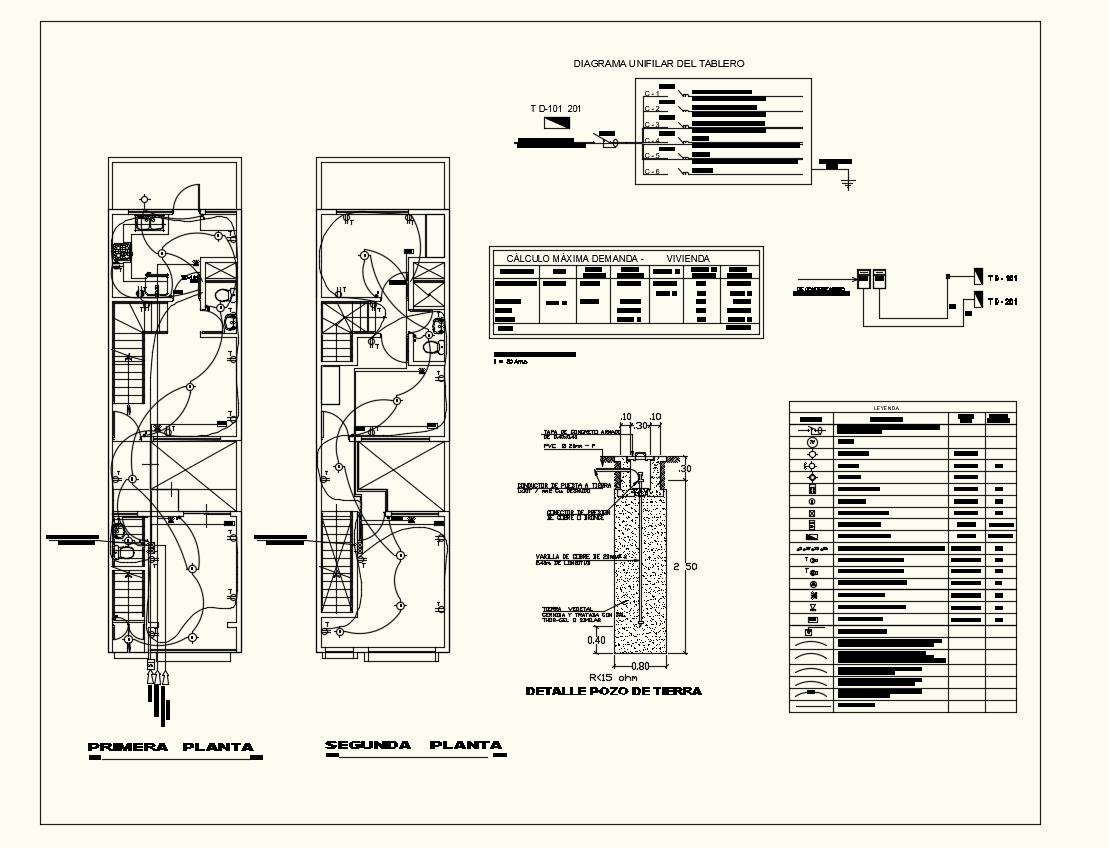 Electrical installation plan of house dwg file
