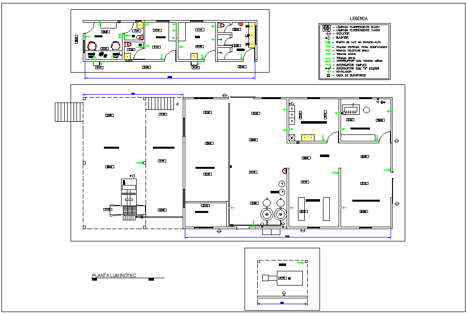 Electrical installation plan of industrial area dwg file