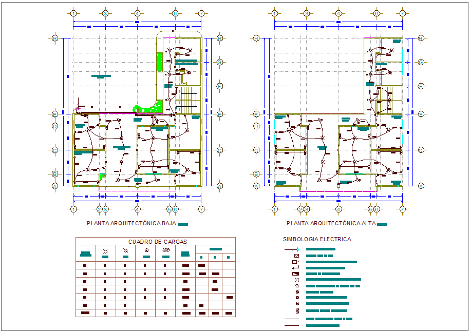 Electrical installation plan of municipal agency dwg file