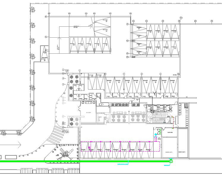 Electrical installation view of building dwg file