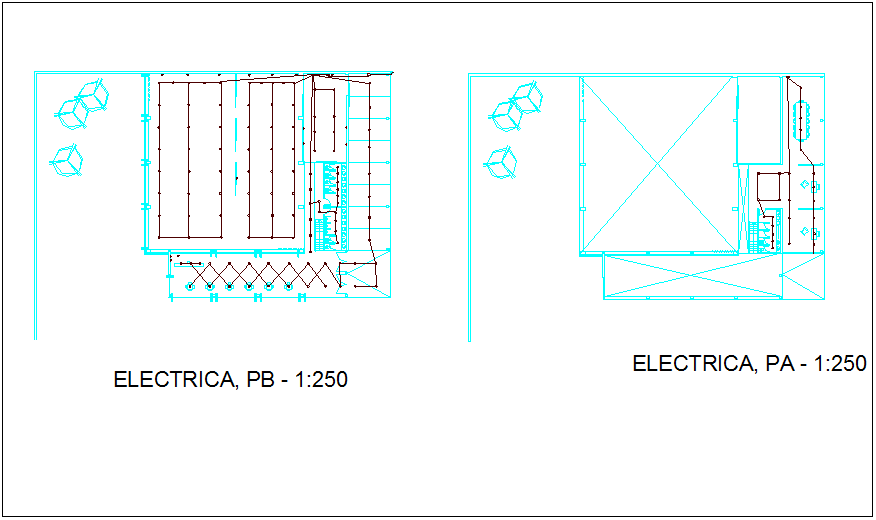 Electrical layout view of the government office in DWG file