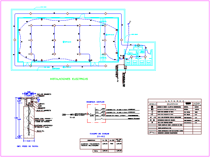 Multiple Use Hall Electrical Installation in DWG File