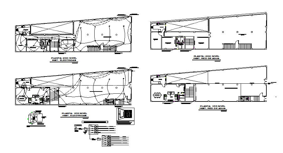 Electrical layout and floor plan details of housing building dwg file
