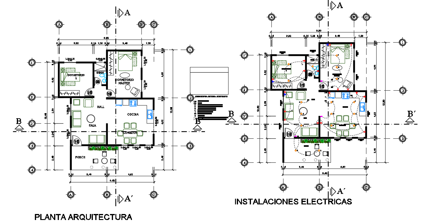 Electrical layout details with plan