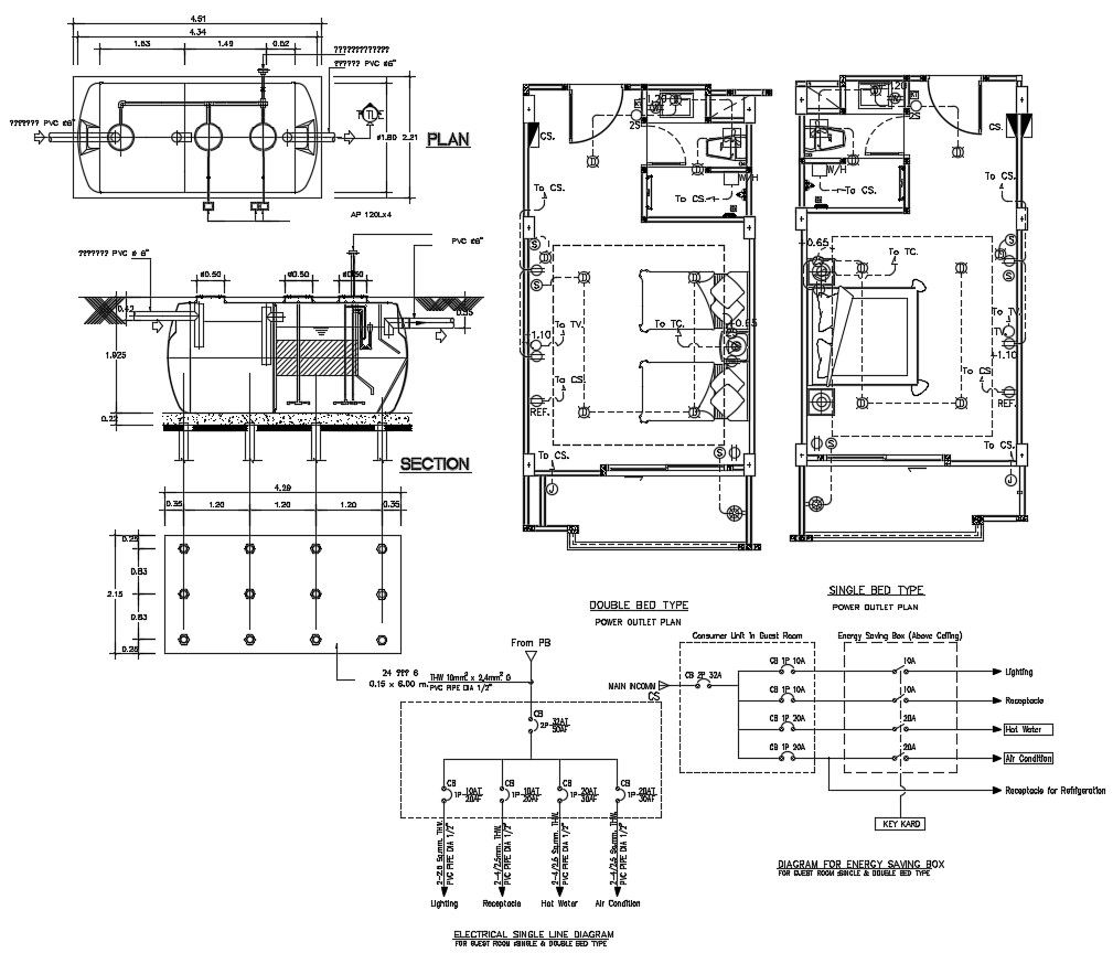 Electrical layout plan AutoCAD drawing free download