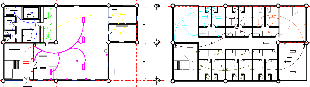 Electrical layout plan of a bank dwg file